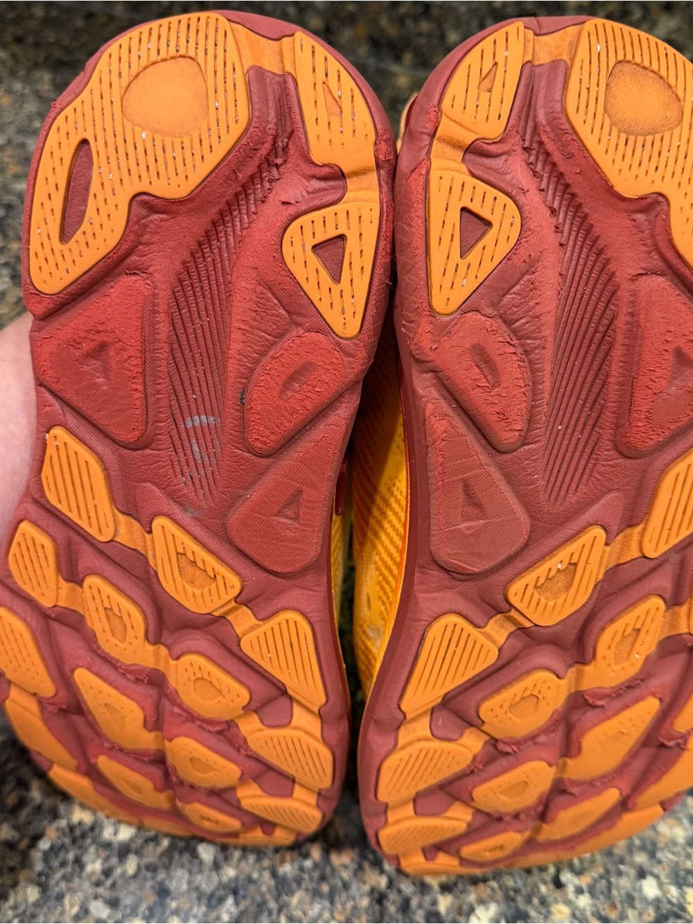 Hoka ladies, Clifton Running Shoes in Yellow & Burgundy size 8 - Picture 7 of 11